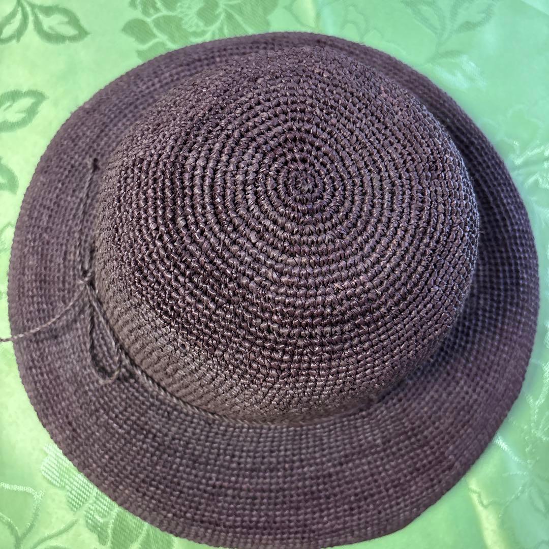 ヘレンカミンスキー　麦わら帽子　ブラウン　ボルドー