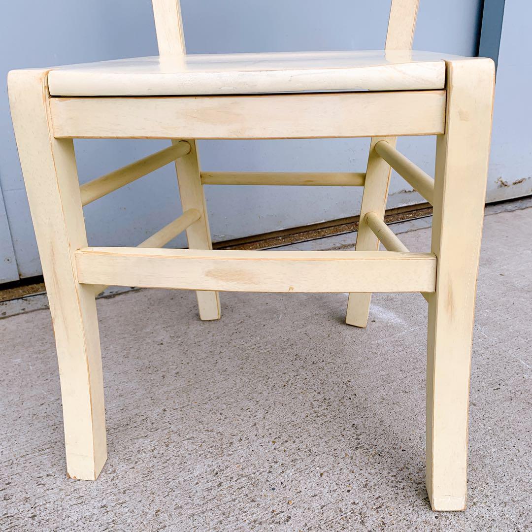 【美品】シャビー ダイニングチェア 木製 アンティーク調 ビンテージ 椅子①