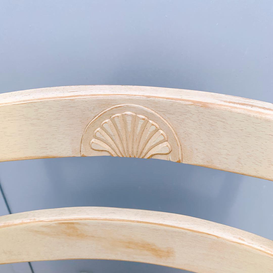 【美品】シャビー ダイニングチェア 木製 アンティーク調 ビンテージ 椅子①