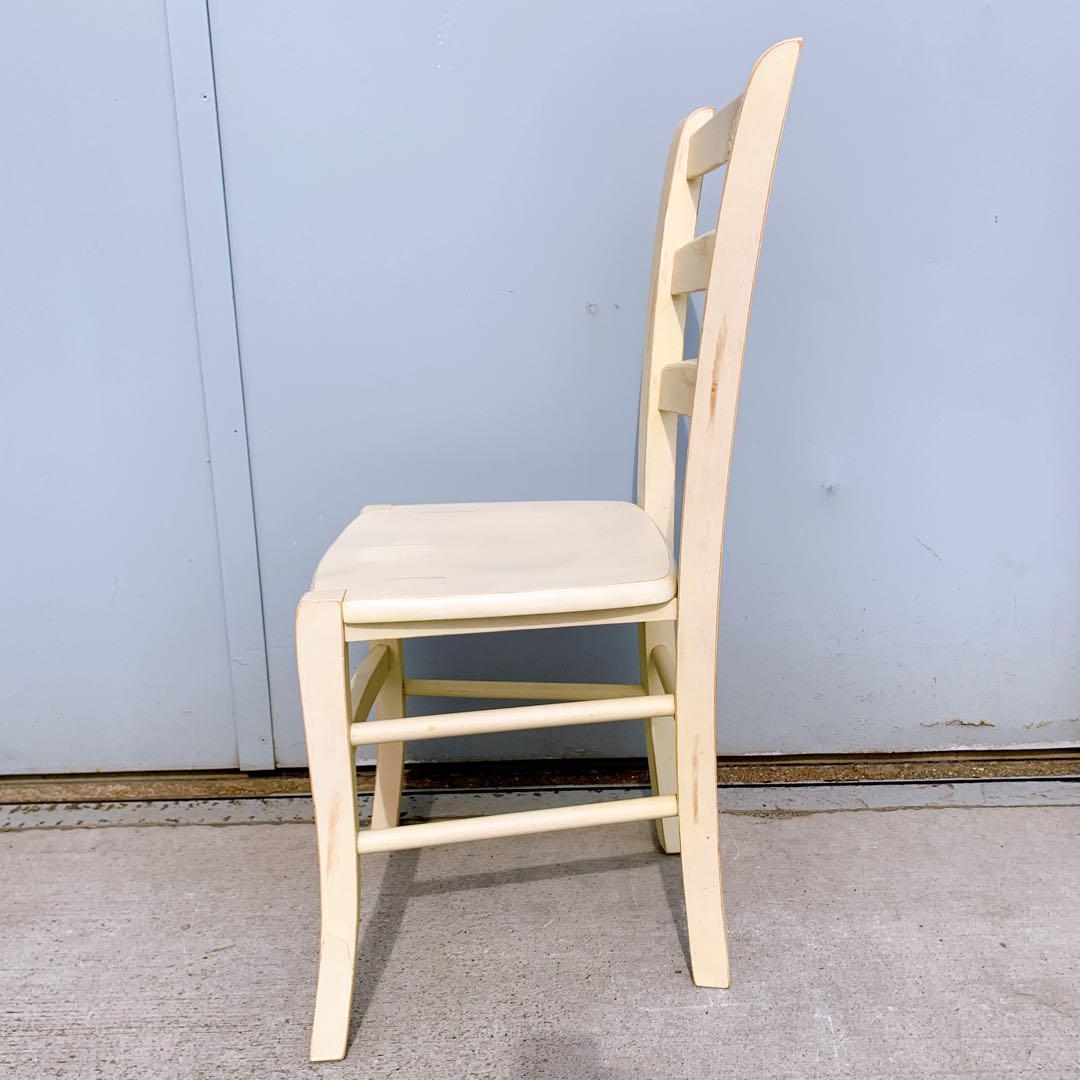 【美品】シャビー ダイニングチェア 木製 アンティーク調 ビンテージ 椅子①