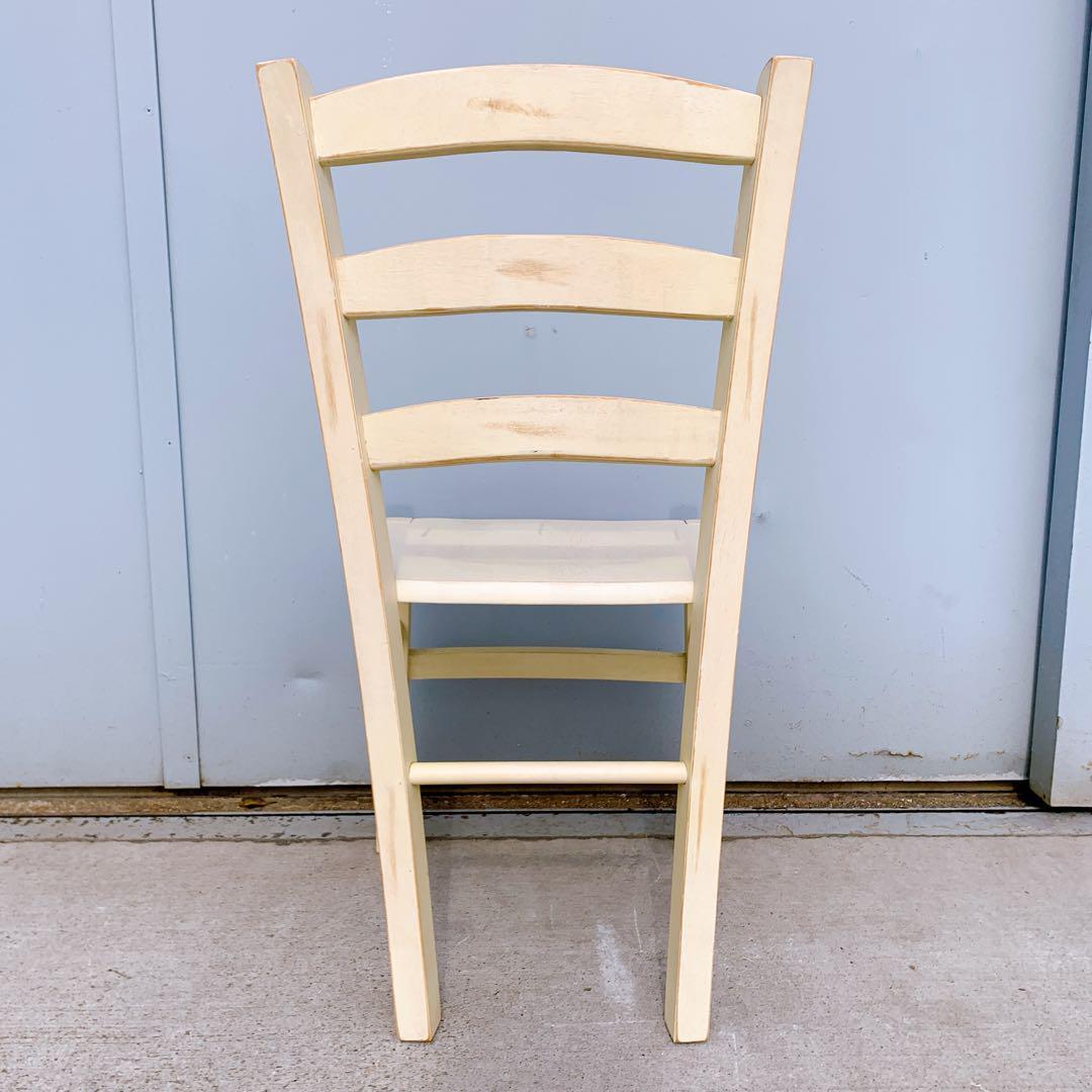 【美品】シャビー ダイニングチェア 木製 アンティーク調 ビンテージ 椅子①