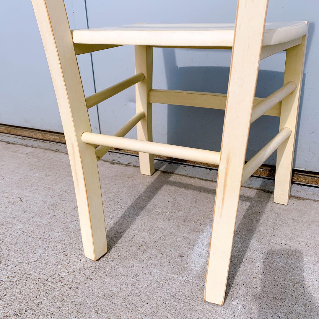 【美品】シャビー ダイニングチェア 木製 アンティーク調 ビンテージ 椅子①