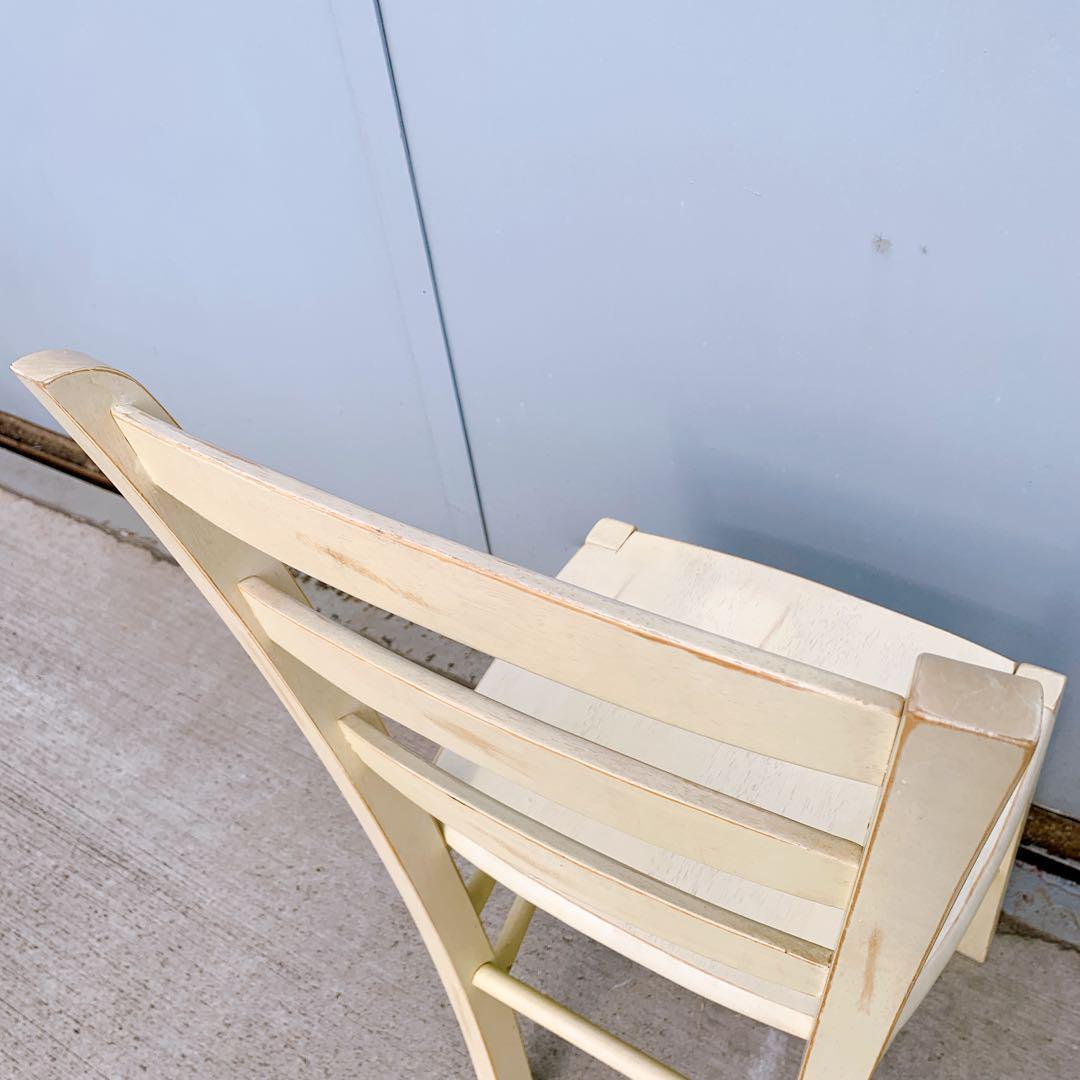 【美品】シャビー ダイニングチェア 木製 アンティーク調 ビンテージ 椅子①