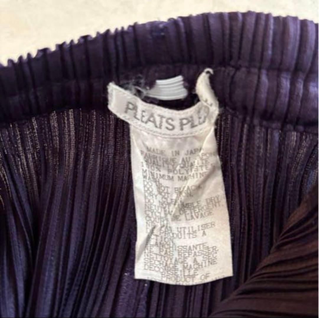 美品　プリーツプリーズ　ストレート　パンツ　3サイズ　紫