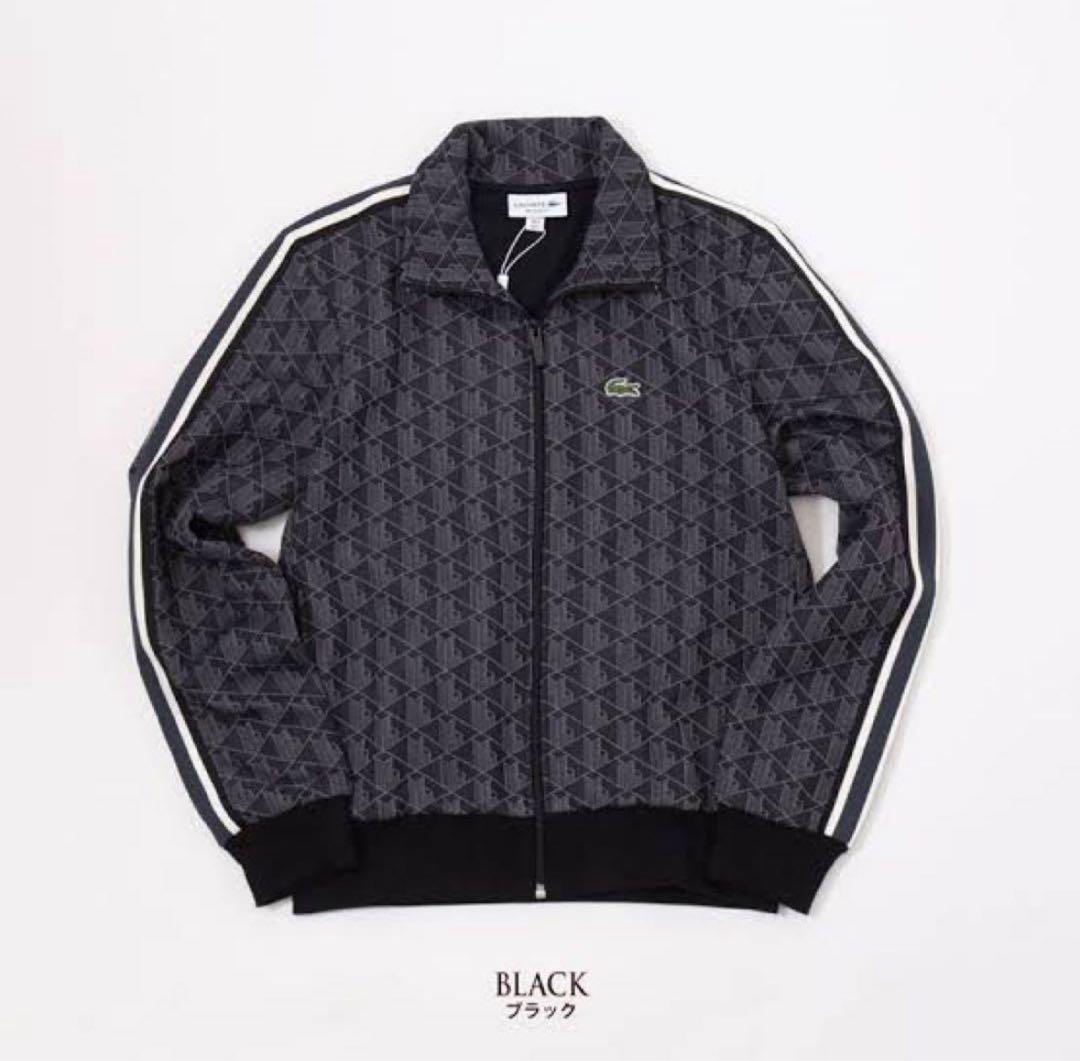LACOSTEモノグラム　トラックジャケット　ブラック