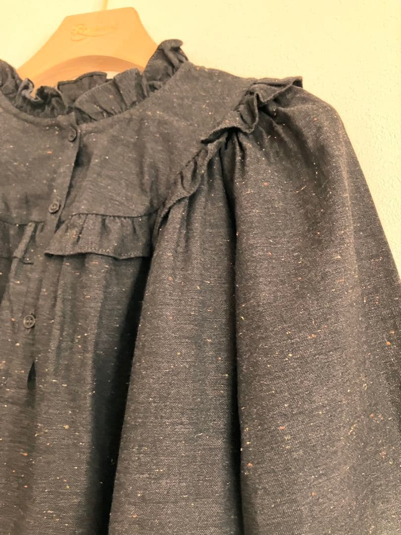 Bonpoint ダークグレー ワンピース 長袖