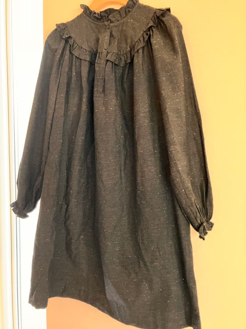 Bonpoint ダークグレー ワンピース 長袖