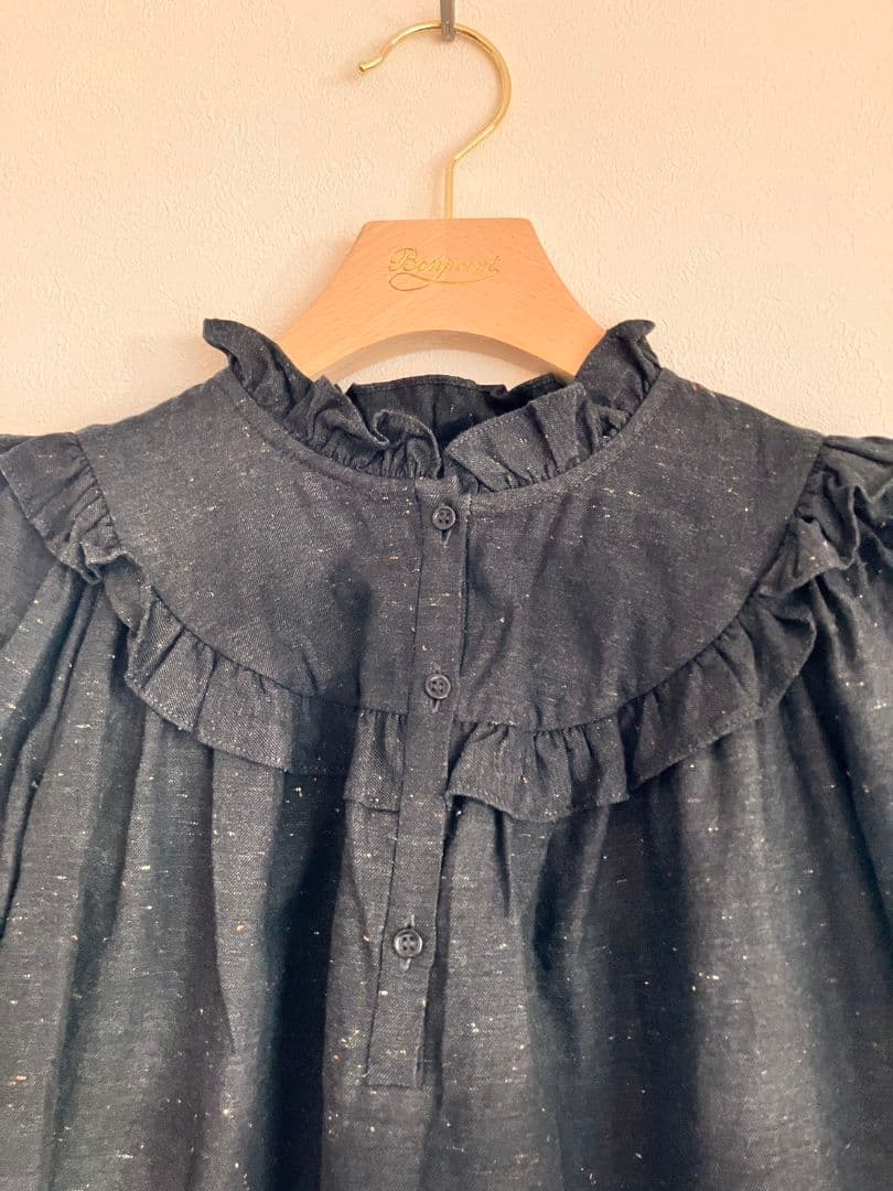 Bonpoint ダークグレー ワンピース 長袖