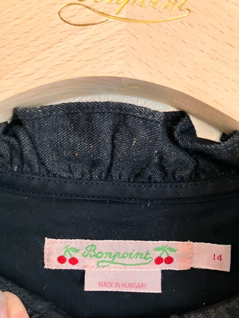 Bonpoint ダークグレー ワンピース 長袖