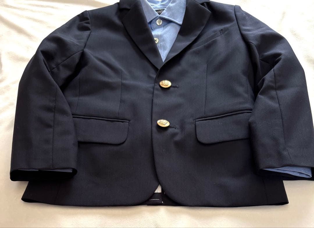 試着のみ☆120グリーンレーベルリラクシング　ネイビー スーツ　金ボタン　130