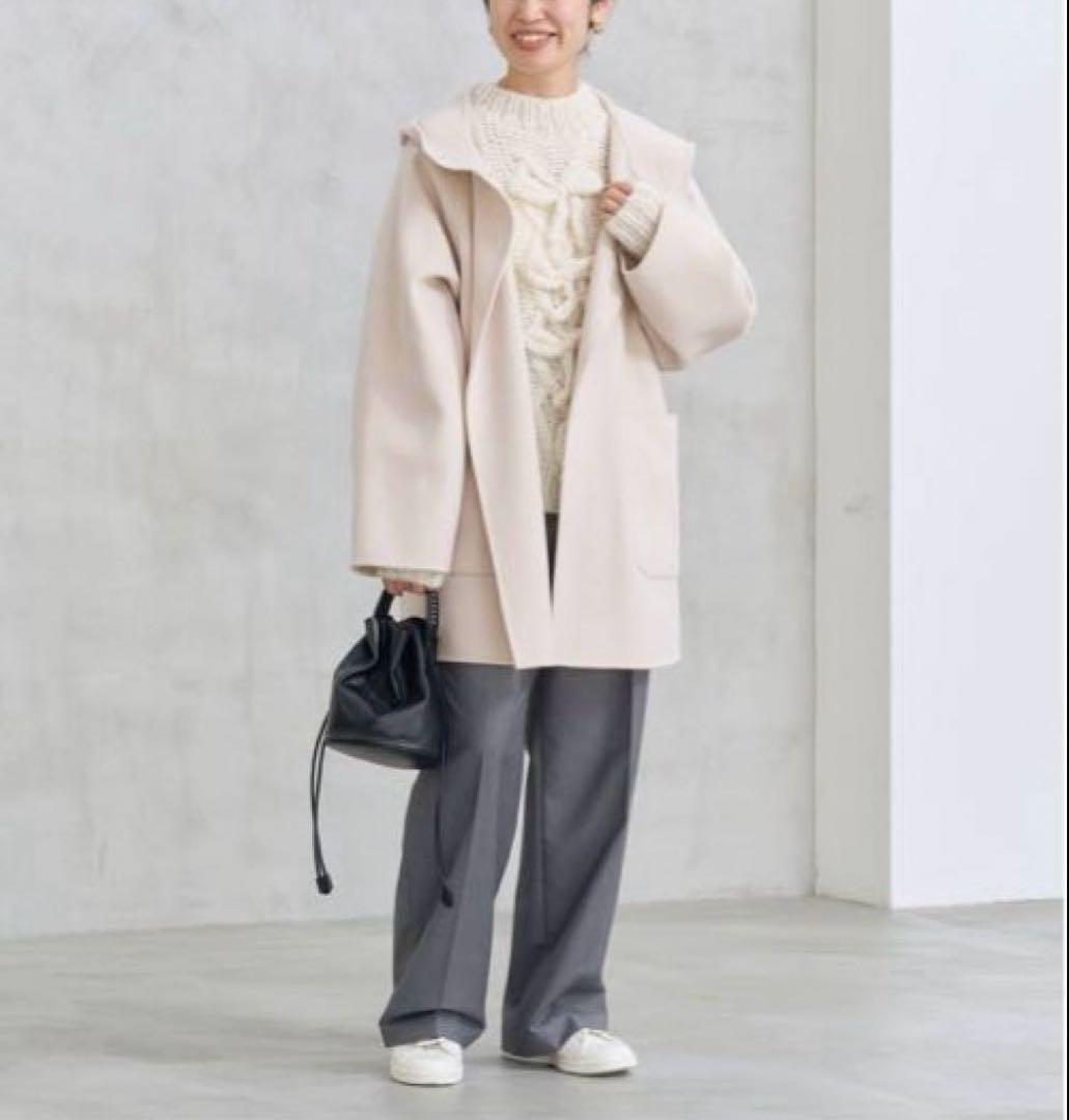 IENA SUPER120 ダブルフェイスフードコート ナチュラル38