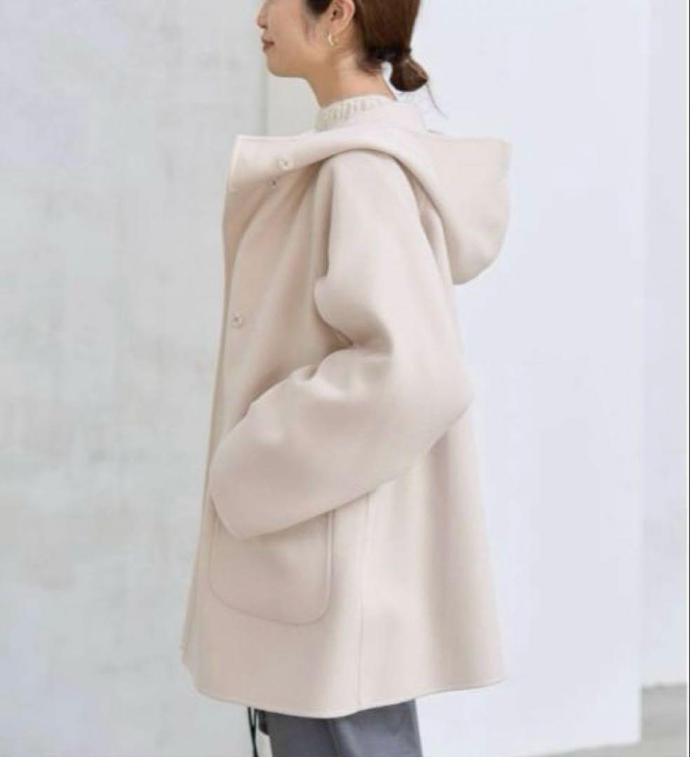 IENA SUPER120 ダブルフェイスフードコート ナチュラル38