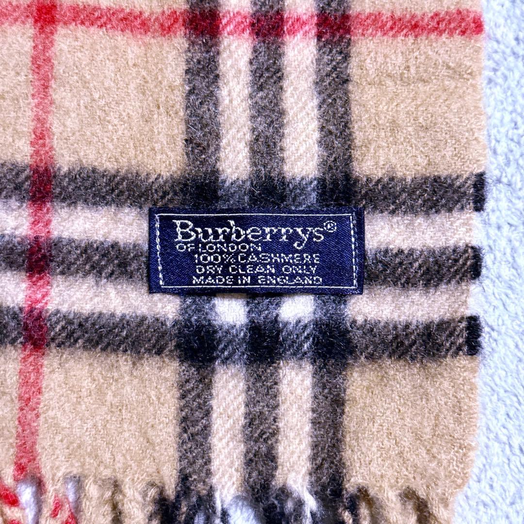カシミヤ100%【未使用級】バーバリー マフラー ノバチェック フリンジ