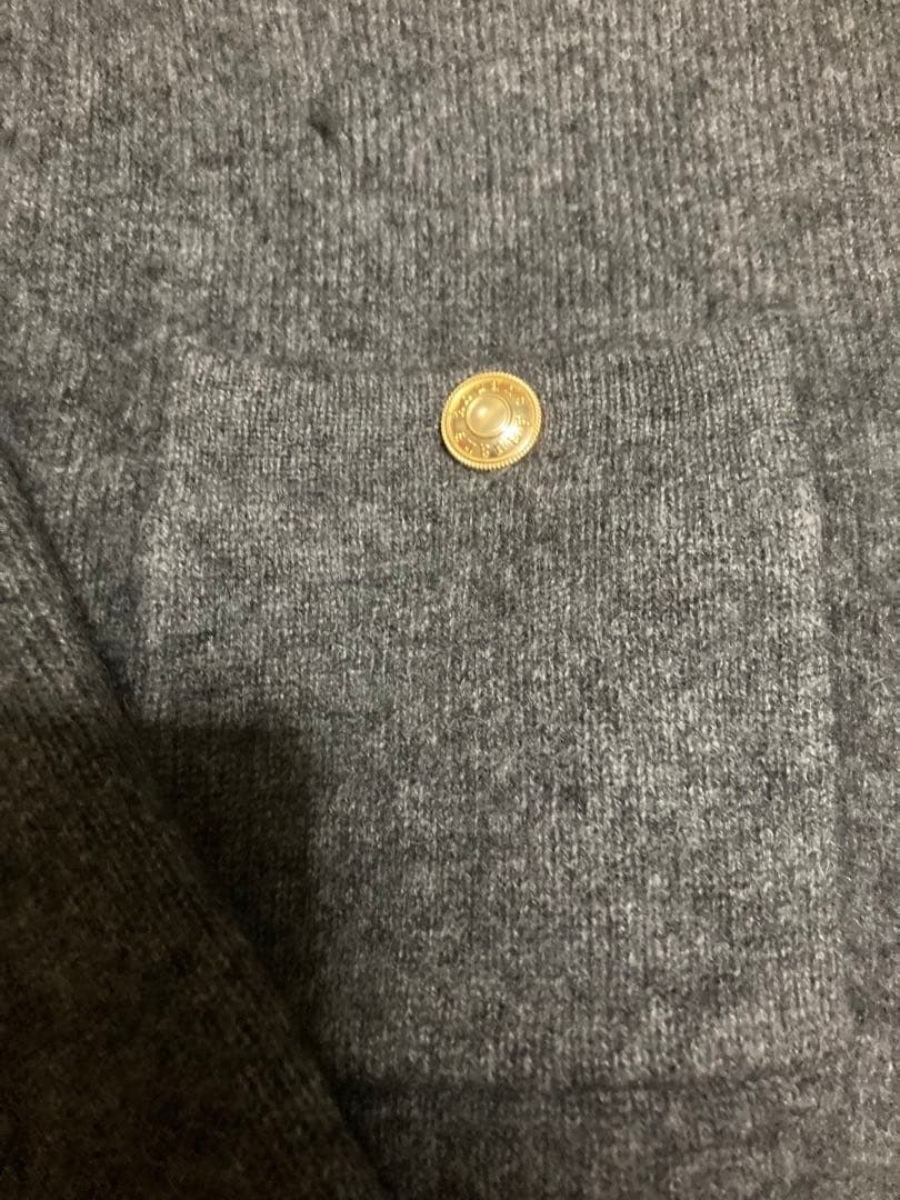 新品カシミヤブレンドノーカラーニットジャケット