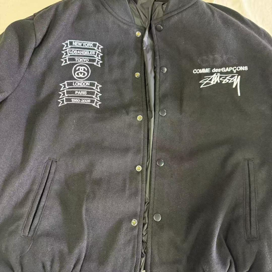 CDG X Stussy Varsity Jacket 黒M