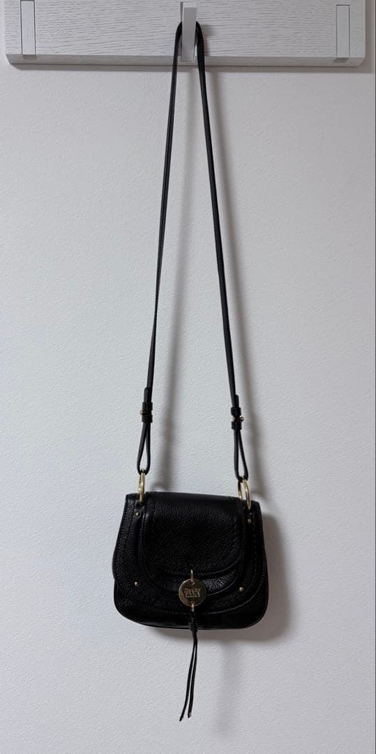 【美品】　SeeBy Chloe’ ポシェット　黒牛革