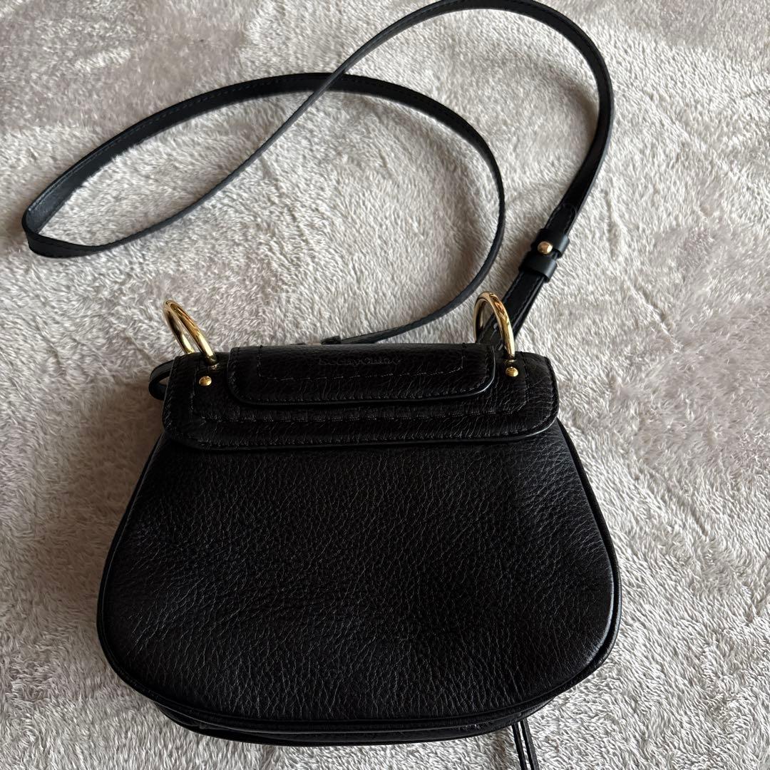 【美品】　SeeBy Chloe’ ポシェット　黒牛革