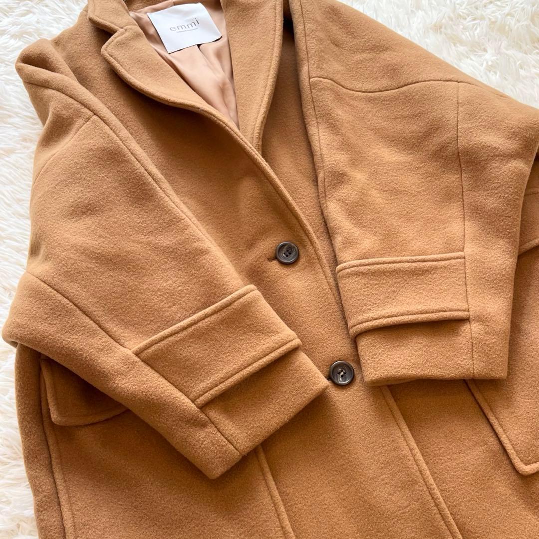 美品✨ emmi　エミ　リサイクルウールロングコート　キャメル