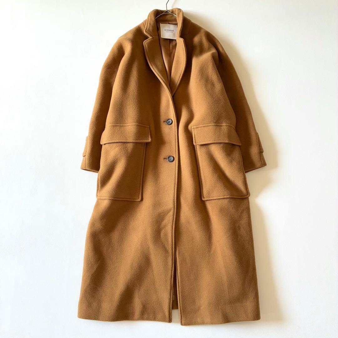 美品✨ emmi　エミ　リサイクルウールロングコート　キャメル