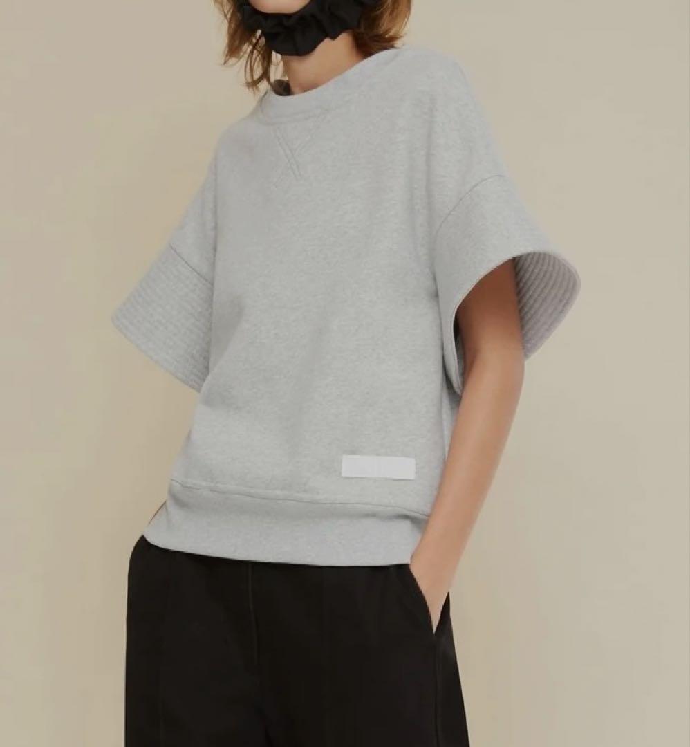 【美品】PATOU オーガニックコットン オーバーステッチ半袖スウェットシャツ