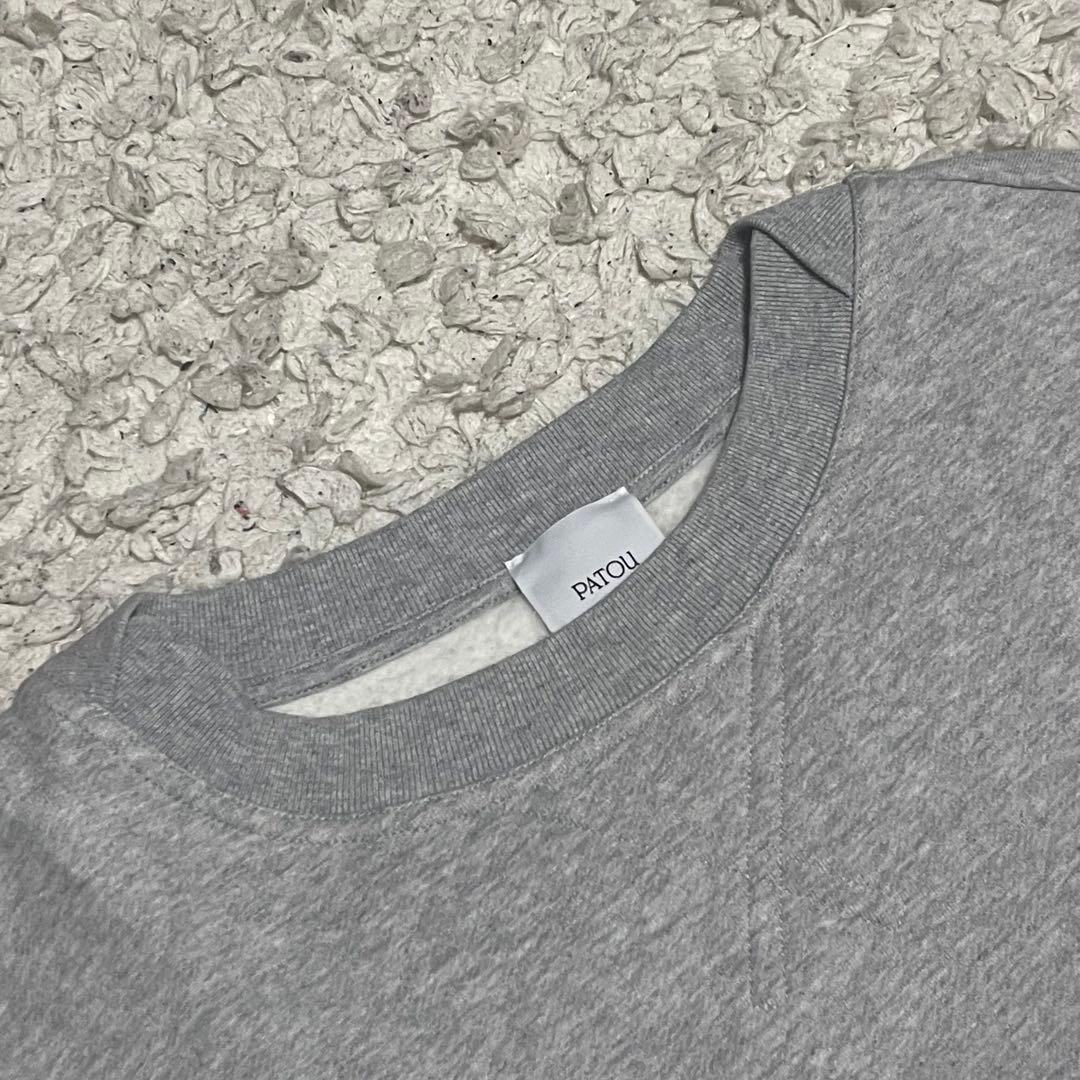 【美品】PATOU オーガニックコットン オーバーステッチ半袖スウェットシャツ
