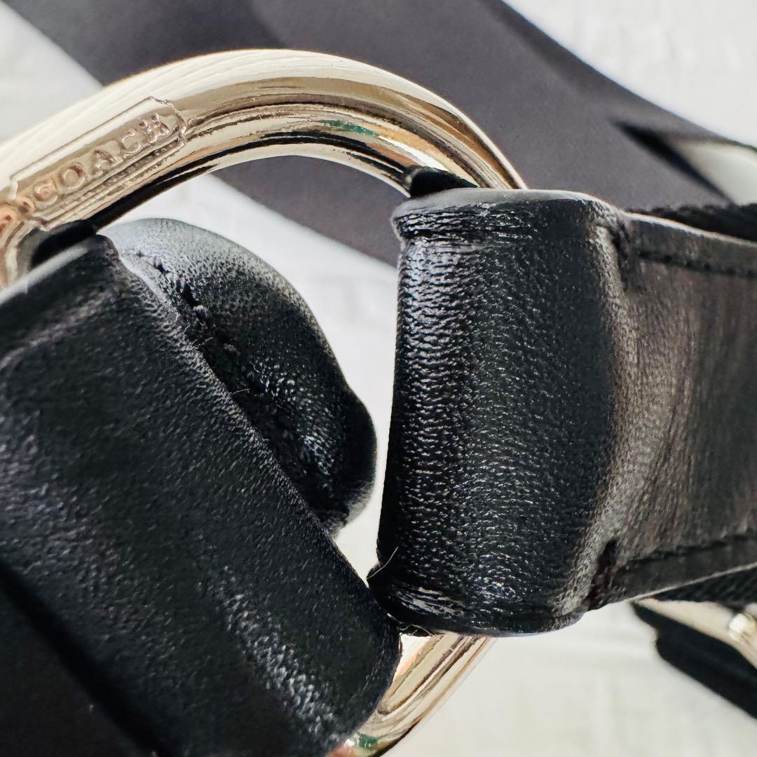 COACHコーチ 【新品未使用】レザー シグネチャー　ショルダーバッグ ブラック