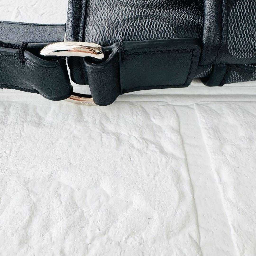 COACHコーチ 【新品未使用】レザー シグネチャー　ショルダーバッグ ブラック