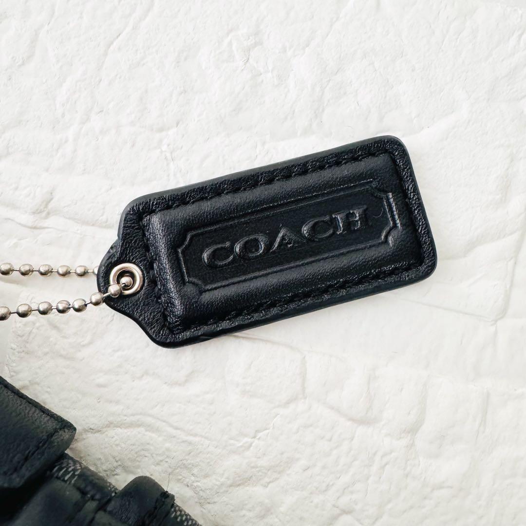 COACHコーチ 【新品未使用】レザー シグネチャー　ショルダーバッグ ブラック