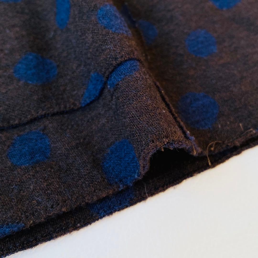 【美品】45R　テーラードジャケット　ジャージフラノ　ドット　水玉柄