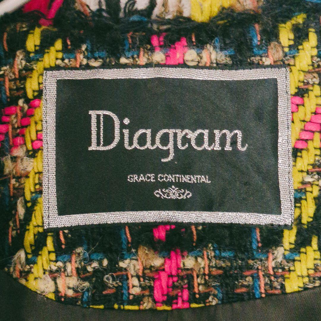 ダイアグラム グレースコンチネンタル フォックスファー ツイード コート