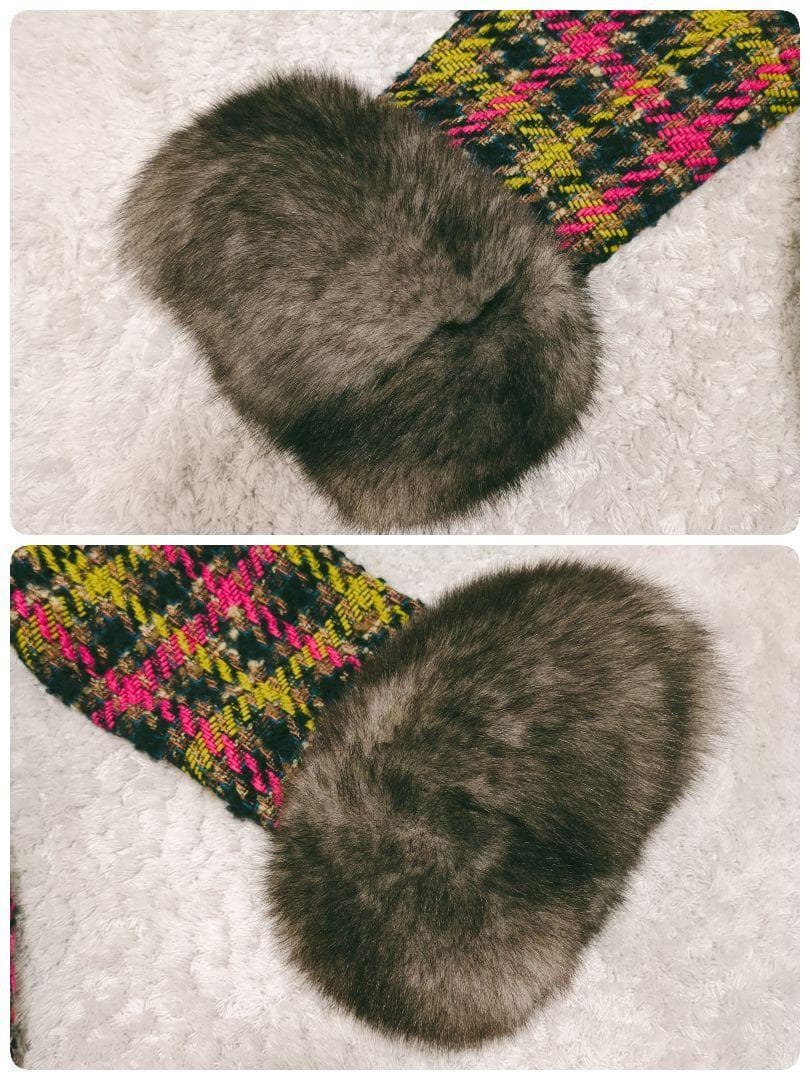 ダイアグラム グレースコンチネンタル フォックスファー ツイード コート