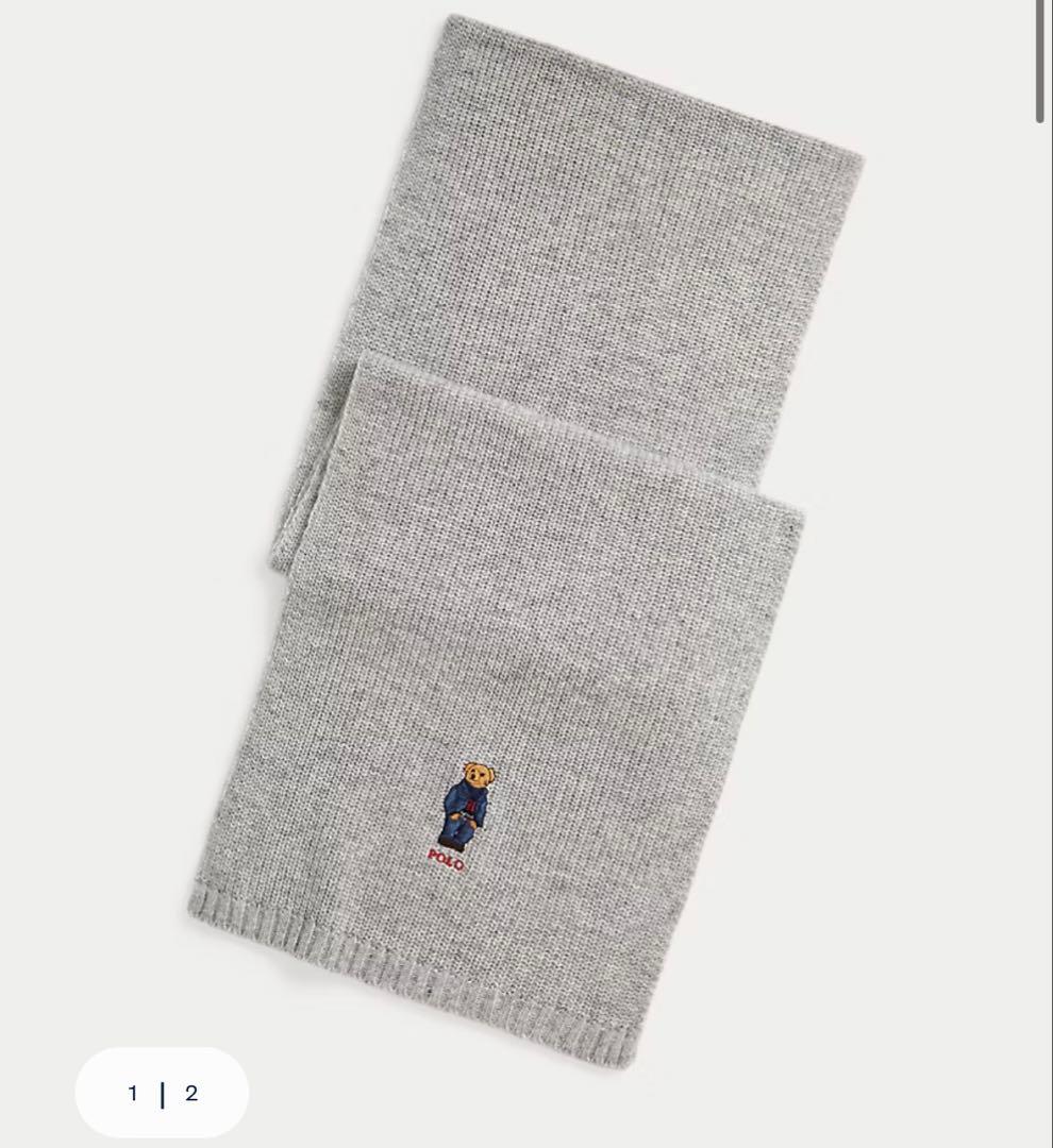 ラルフローレン ポロベア　マフラー　グレー