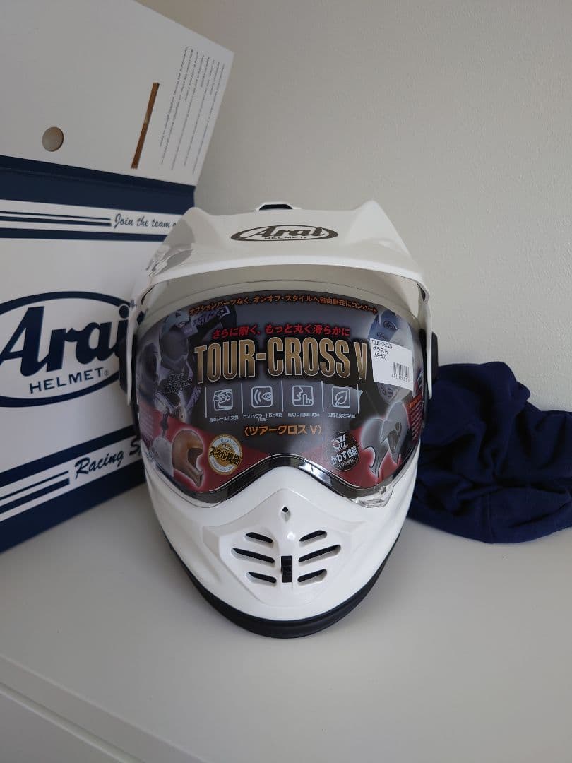 【新品】Arai ツアークロスV ピンロックシート付き　ホワイトLサイズ