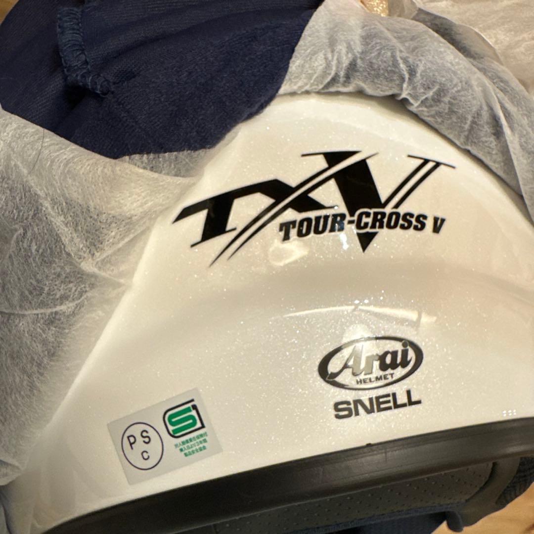 【新品】Arai ツアークロスV ピンロックシート付き　ホワイトLサイズ