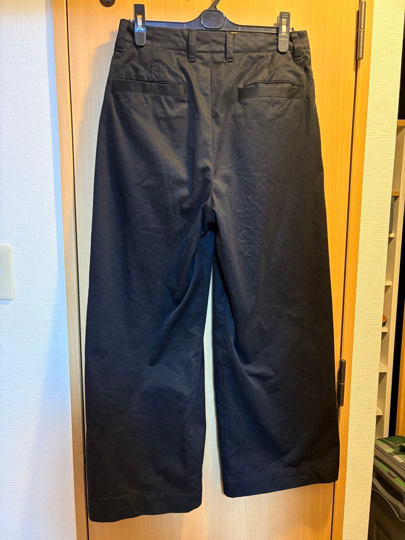 2TUCK WIDE CHINO TROUSERS BLACK サイズ1