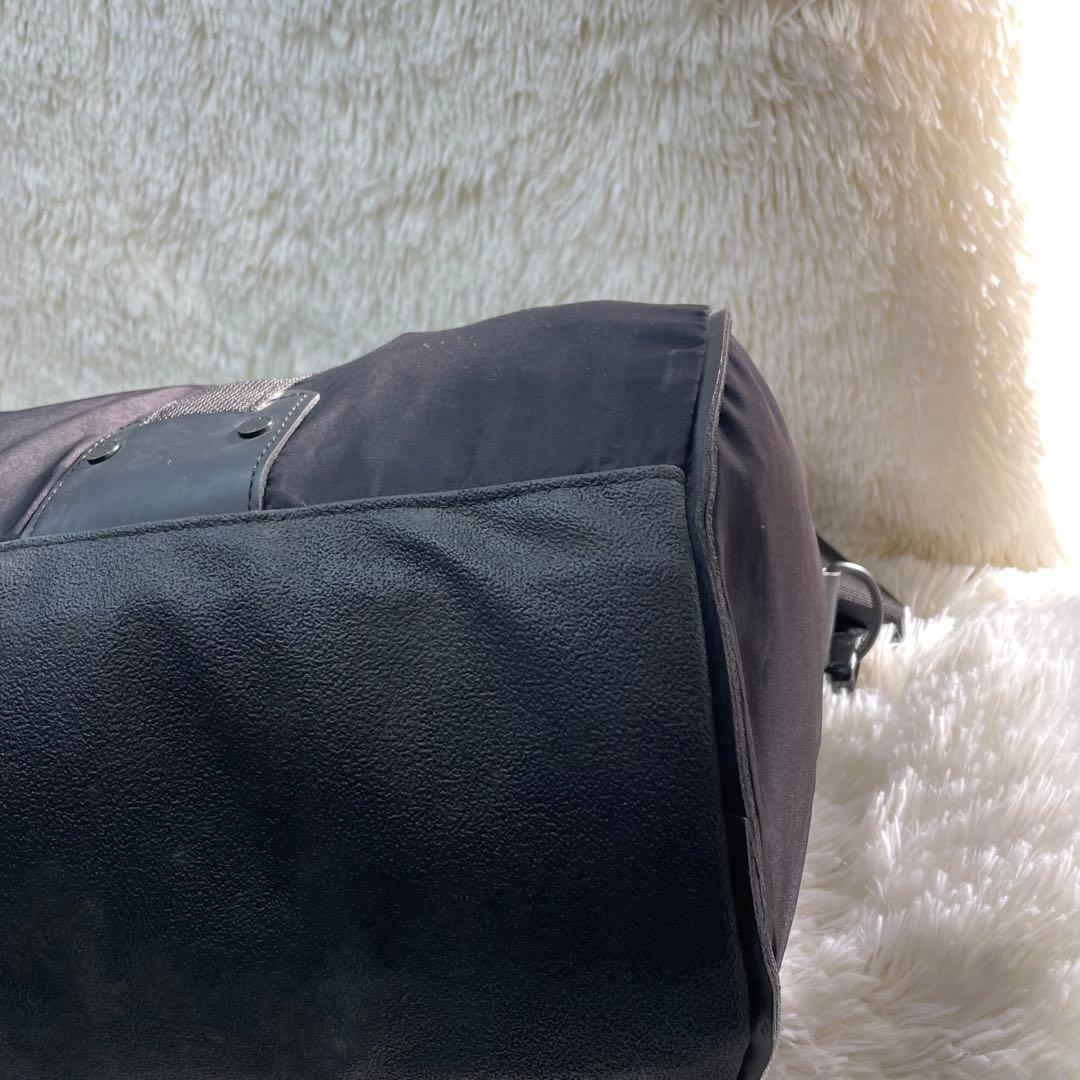 【美品】ディーゼル 2way ボストンバッグ ドラムバッグ ナイロン レザー 黒