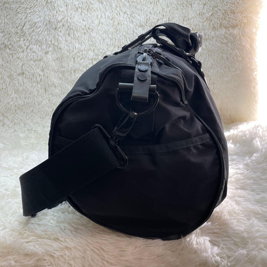 【美品】ディーゼル 2way ボストンバッグ ドラムバッグ ナイロン レザー 黒