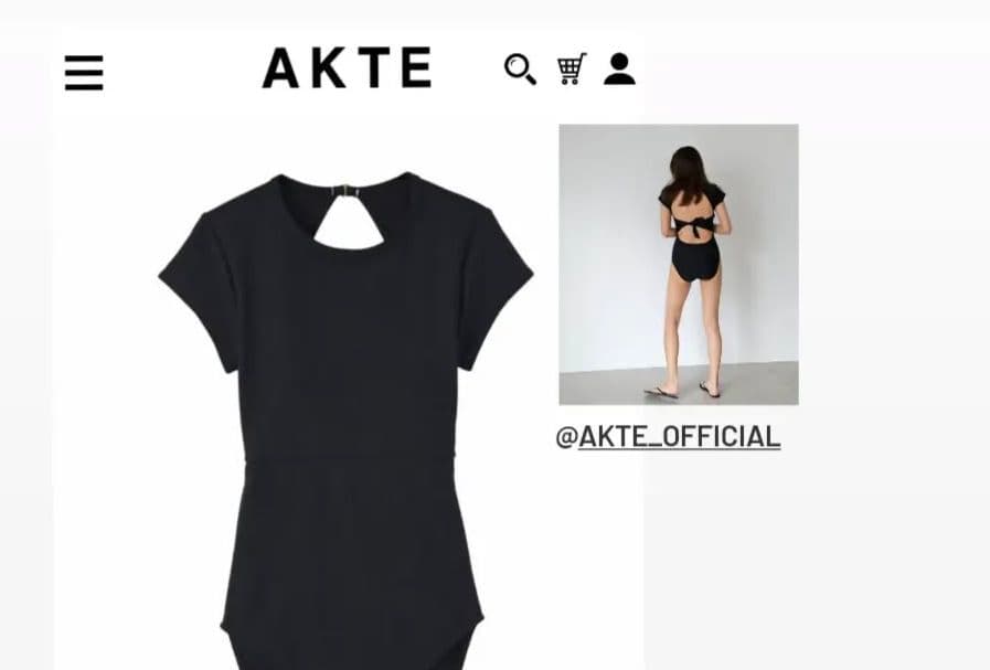 AKTE バックオープン　水着 　ブラック