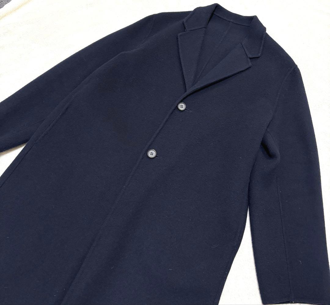 完売品♦︎ABYTS 佐藤健Abytsウールリバーコート　チェスター　ネイビー　紺
