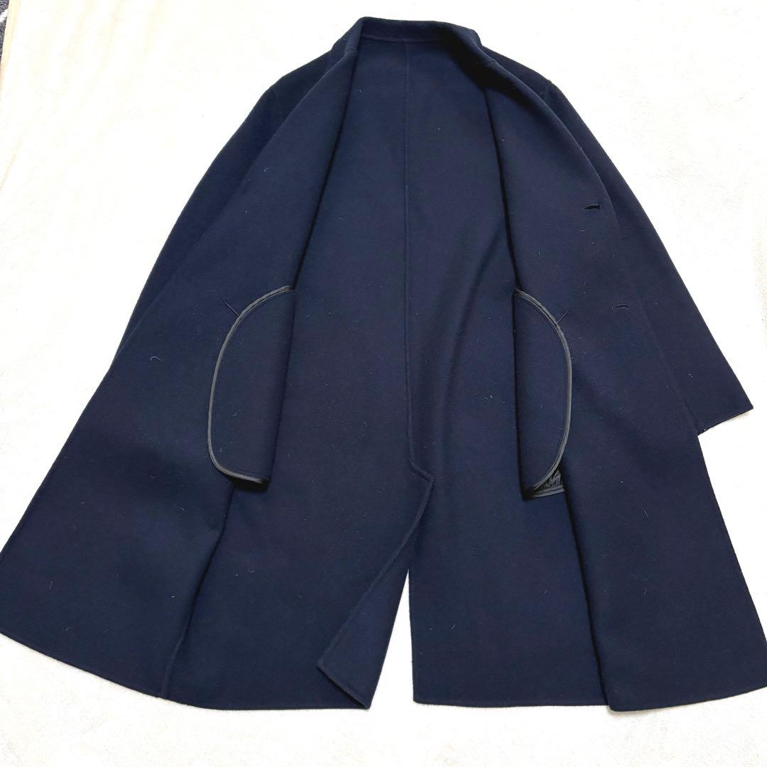 完売品♦︎ABYTS 佐藤健Abytsウールリバーコート　チェスター　ネイビー　紺