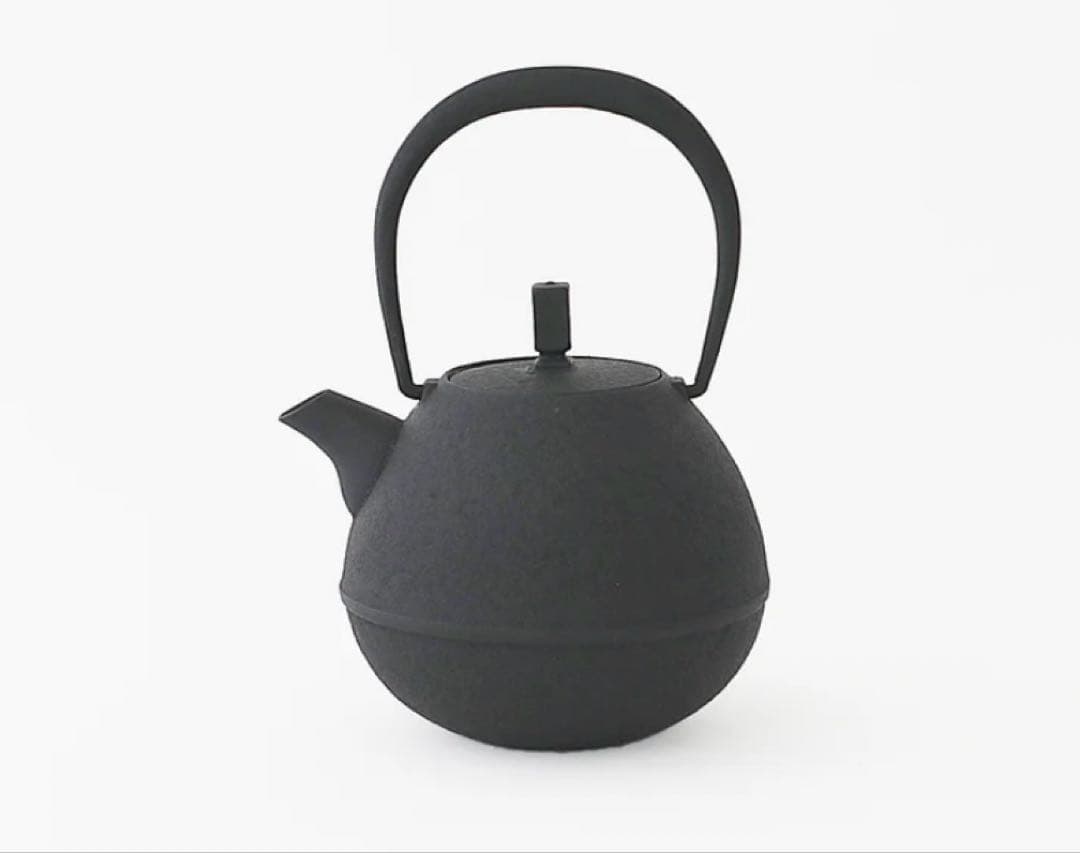 【新品未使用】南部鉄器 空間鋳造 鉄瓶 Egg 中 黒 PureBlack