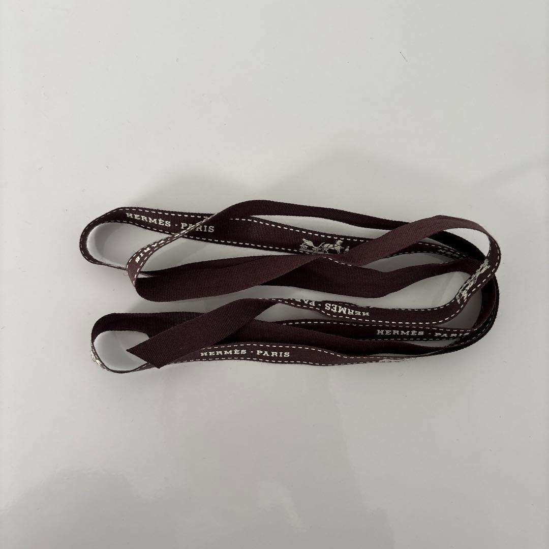 HERMES ネイビー ハンカチ Hロゴ