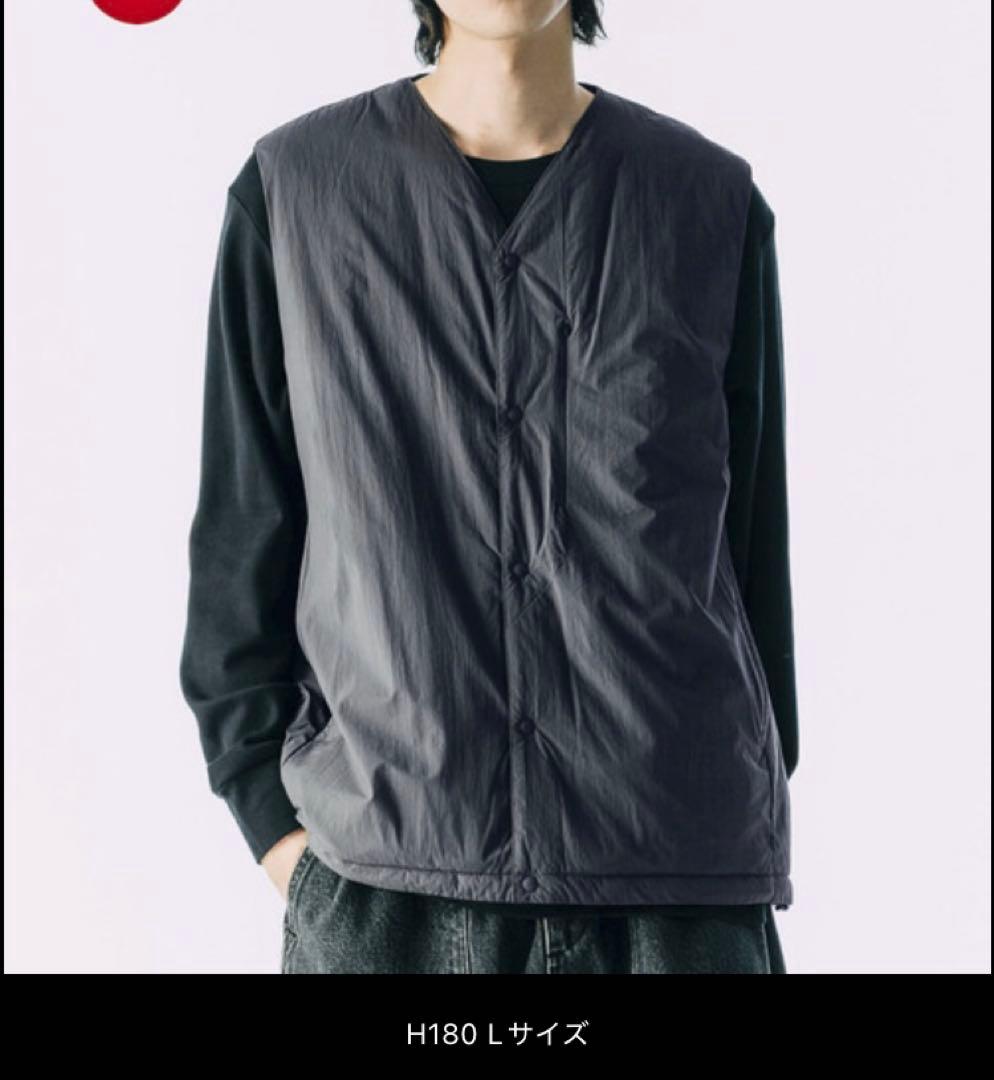 値下不可 プリマロフト ライナーベスト フリークス チャコール Lサイズ