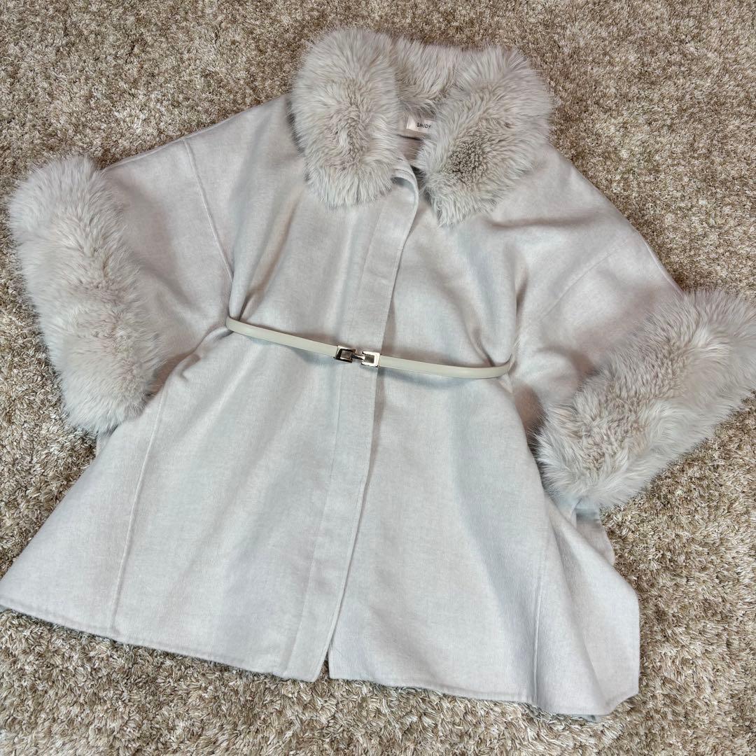 SNIDEL  スナイデル ファー付きミドルケープコート