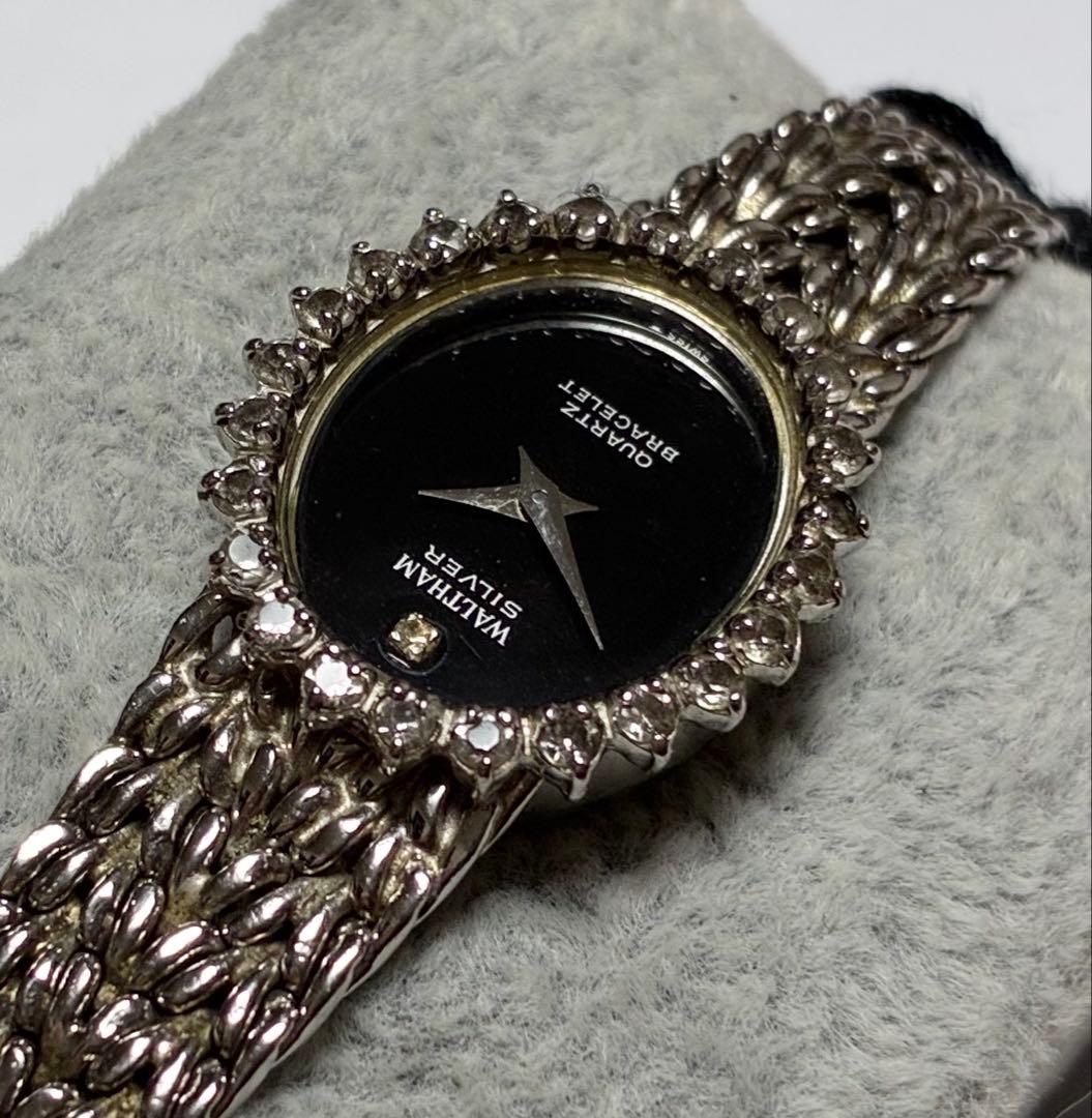 【週末値下】ウォルサム 1Pダイヤ　シルバー925 ヴィンテージ　ブラック