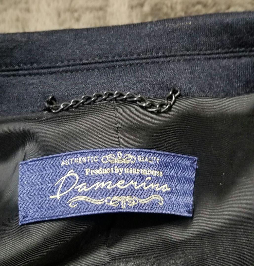 【未使用】ナノユニバース　ダメリーノ ウールミックス　セットアップ 　ネイビーM