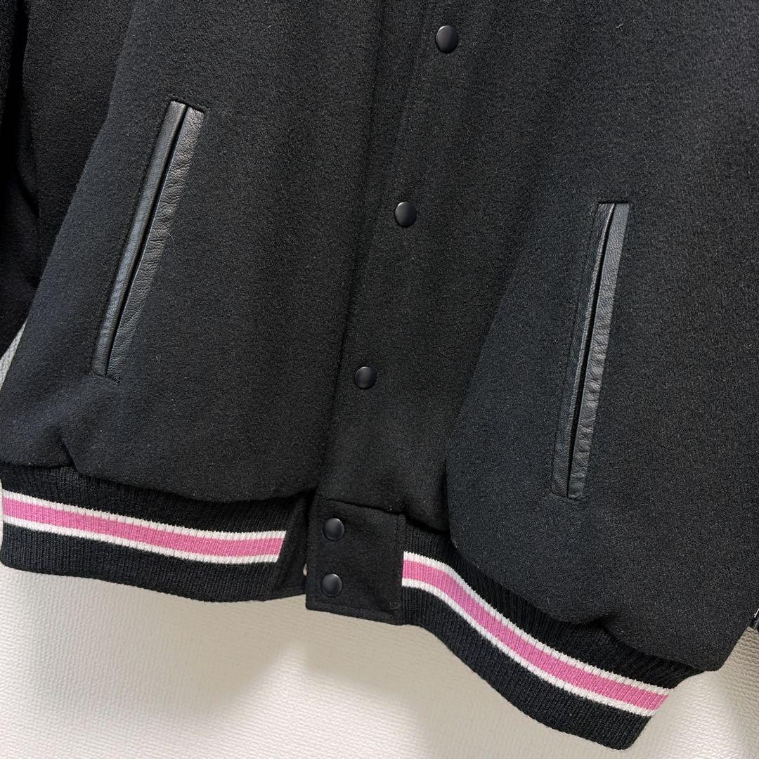 美品　STUSSY S TALK MELTON VARSITY JACKET