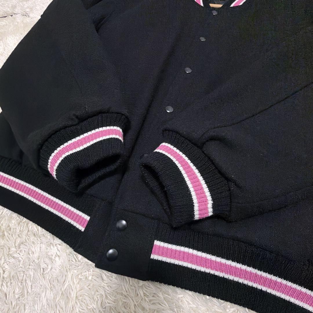 美品　STUSSY S TALK MELTON VARSITY JACKET