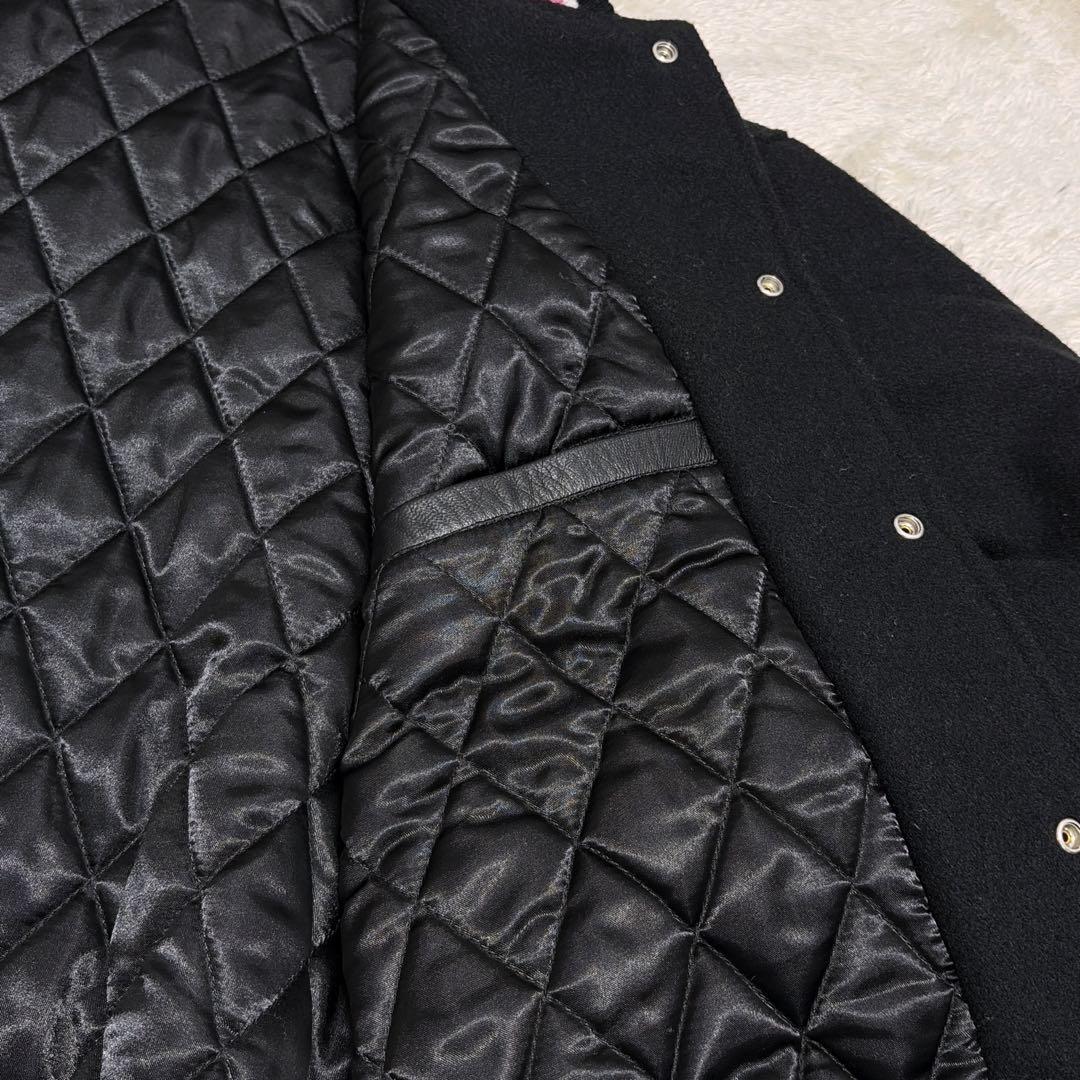 美品　STUSSY S TALK MELTON VARSITY JACKET