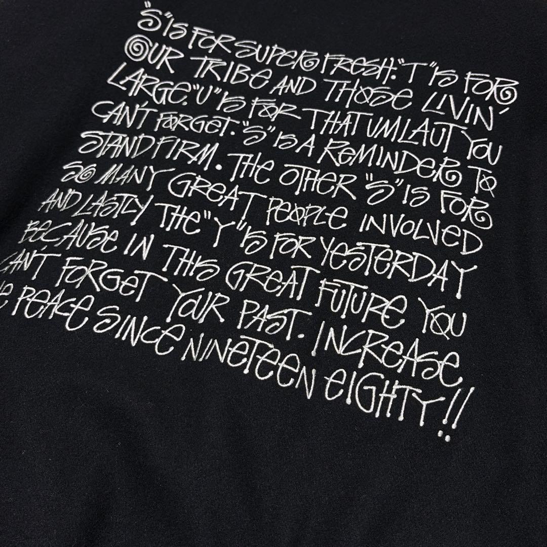 美品　STUSSY S TALK MELTON VARSITY JACKET